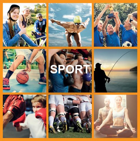 Photo représentant une mosaïque de différents sport pour illustrer l'expertise de Vitaliterie dans la récupération des sportifs