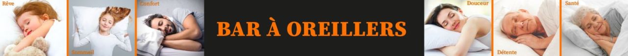 Visuel du panneau situé au coeur du bar à oreillers avec des photos d'hommes, femmes et enfants en train de dormir paisiblement et l'inscription BAR À OREILLERS